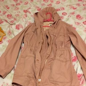 old navy girls dusty rose jacket.rose gold zipper